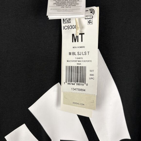 Adidas Essentials Big LOGO SJ Shirts Run Black Tee IC9308 Sz Medium Tall MT NWT - Picture 2 of 5